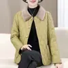 Chaqueta de Algodón Acolchada de Cuero Grueso con Forro de Felpa para Mujer, Nueva Llegada de Invierno, Moda Estilo Occidental, Abrigo Acolchado de Algodón, Talla Grande Holgada para Mujeres de Mediana Edad, Abrigo Acolchado de Algodón