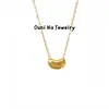 Colar Pequena Ervilha Banhado a Ouro 14K Prata de Lei S925 Pingente Clássico Simples Versátil Corrente para Clavícula Leve Luxo Ins Mulheres