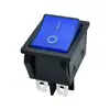 Interruptor Doble Balancín Iluminado Forma de Barco de Potencia, 4 Pines, 2 Posiciones, Alta Corriente 30A 250V, Certificado ETL