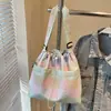 Bolsa Tote Rayada de Moda Nueva para Primavera y Verano, Estilo Niche Elegante y Ligero, Bolso Cruzado Casual Coreano de Estilo Fresco, Versátil para Mujer