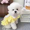 Ropa para Perros Mascotas Primavera y Verano Delgada Vestido Princesa Gato Puntos Rojos Oso Amarillo Tracción Lolita Perros Talla Pequeña Teddy Mascota