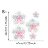 Adesivos de Janela Coloridos Eletrostáticos Transfronteiriços Estilo Girassol Flor de Cerejeira Abelha Absorção Eletrostática Doméstica Adesivos de Janela Impermeáveis Proteção Solar