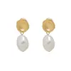 Pendientes de botón de perla barroca clásica colorida con pasador de plata de ley 925, simples, versátiles, con temperamento, para orejas no perforadas, pendientes de hada suaves