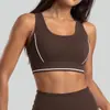 Coleta Juyitang Roupa de Yoga com Estampa de Carta Transfronteiriça, Colete Esportivo Versátil de Contraste de Cores para Mulheres