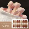 Adesivos para Manicure em Gel Sem Luz de 14 Dedos Popular na Temu Transfronteiriça Adesivos de Unha à Prova d'Água de Longa Duração