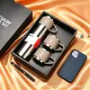 Taza térmica de gran capacidad con un tacto exquisito, juego de regalo premium en caja, una taza con tres tapas, aislamiento al vacío de acero inoxidable para mantener las bebidas calientes o frías, adecuada para ventas transfronterizas
