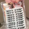 Cílios Postiços Raposa Vermelha Princesa dos Sonhos Estilo Mangá Asiático Iniciante Cluster Único Segmentado Enrolado Olhar Natural Realista Inclinado