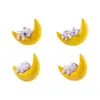 Llavero de plástico con forma de luna durmiendo, cachorro, conejo, oso, gatito, animal, micropaisaje, artesanías, adornos.