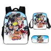 Set de Mochila Escolar de Tres Piezas de Naruto Transfronterizo para Estudiantes de Primaria y Secundaria, Mochila Infantil, Bolso de Hombro