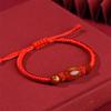 Pulseira de Fio Vermelho Tai Sui 2026, Pulseira de Fio Vermelho Tecida à Mão do Ano Zodiacal, Doze Signos do Zodíaco Fio Vermelho da Paz
