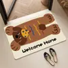 Alfombra de Piso Antideslizante Absorbente de Agua de Caucho Natural Linda de Mascota de Dibujos Animados Absorbe el Agua al Instante para Cocina, Baño y Alfombra de Habitación