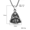 Colgante de calavera vintage de acero de titanio para hombre punk hip hop callejero fantasma maligno diente collar joyería fábrica venta al por mayor
