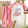 Conjunto de manga corta para niños, camiseta de algodón de verano para bebés, ropa de estar por casa para niños, pijamas para niñas, ropa de verano para niños.