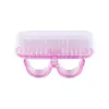 Herramienta Portátil para Uñas con Pincel de Cuerno, Cepillo de Plástico Limpiador de Uñas Transparente Multifuncional con Cubierta