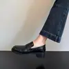 Versión de Piel de Oveja~Mocasines de Piel Genuina Súper Suaves para Mujer, Estilo Británico Retro para Primavera y Otoño, Zapatos Pequeños de Cuero, Zapatos Negros Planos para el Trabajo