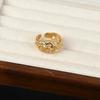 Anillo Abierto Irregular de Lava para Mujer, Estilo Vintage, Estilo Retro, Exquisito y Moderno