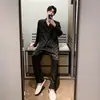 Pijama de Manga Larga para Hombre Primavera y Otoño Delgado Seda de Hielo Guapo Ropa Exterior Ropa de Casa conjunto Talla Grande Pijama Holgado para Hombre