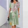 2024 Comercio Exterior Transfronterizo Hermosa Falda Casual de Línea A para Mujer con Estampado Digital 3D Verano Elegante en Forma de O