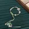 Nova Pulseira de Lótus Tecida à Mão em Estilo Chinês Moda Ajustável Temperamento Estilo Fresco Pulseira