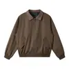 Yi Dao Vintage 2026 Otoño Nuevo Patchwork de Cuadros Solapa Ropa de Trabajo Chaqueta para Hombre Estilo Americano Holgado de Granja Ropa de Abrigo