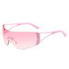 Nueva moda sin montura para hombre y mujer, una pieza, Y2K, superventas, pedrería, estilo Ins, pasarela europea y americana, gafas de sol metálicas, moda