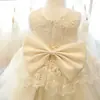 Vestido de Princesa para Niña Pequeña, Vestido de Boda Infantil, Atuendo de Performance para Niña, Vestido Blanco Voluminoso de Dama de Honor, Verano