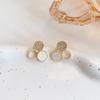Pendientes de plata S925 con temperamento coreano, triángulos circulares, sencillos, ligeros, de lujo, de alta gama, de red roja, al por mayor