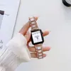 Para Apple AppleWatch7-1 Generación Tres Cepas Correa de Resina con Diamantes iWatch se Correa de Metal Disponible