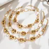 Omaca Corrente Grossa de Aço Inoxidável com Pingente Nariz de Porco Banhada a Ouro 18K Real Corrente Cubana Moda Joias Personalizadas