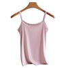 Camisola Versátil de Rayón para Primavera y Verano para Mujer, Estilo Sencillo, Color Sólido, Corte Ajustado, Elástica, Cómoda, Transpirable, Ropa Interior de Capa Base