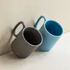 Caneca Cerâmica Simples Personalizada com Logo Alça Oval Cor Sólida Copo para Beber Café Leite Fábrica Liling