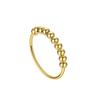Anillo de Transferencia de Diez Cuentas de Plata de Ley S925 para Alivio de la Ansiedad Estilo Europeo y Americano Simple Moda Chapado en Oro K Lujo Ligero Mujer