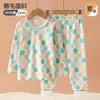 [Venta de Liquidación] Conjunto de ropa de otoño de cuello redondo para bebé, ropa interior térmica sin costuras para otoño, ropa de estar y pijamas unisex para niños