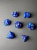 Conjunto de Dados Poliédricos D&D com Padrão de Mármore, Cores Misturadas, Transparente, D4D6D8D10D12D20 Lados, Tabuleiro Coc, Conjunto de Sete Peças