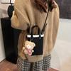 Bolsa feminina de ombro único com estampa de leopardo, bolsa transversal para celular, nova bolsa de mão com design de nicho fosco retrô de outono e inverno