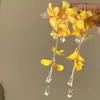 Brillo NavideñoAretes de Borlas Amarillas Estilo Super Hada Primavera y VeranoEstilo Vacaciones en la Playa Pendientes Grandes Exagerados
