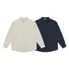 Roupas Vintage Yidao 2026 Outono Nova Camisa Retro Chinesa com Gola Alta Estilo Old Money Masculino Camisa Casual Solta