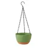 Maceta colgante gruesa de resina y plástico, creativa, con forma de rosa verde, para balcón