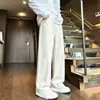 Pantalones Casuales de Algodón Lavado de Color Sólido para Hombre, Pantalones de Pierna Ancha Rectos Sueltos Vintage de Otoño, Pantalones de Trabajo Juveniles Versátiles de Moda