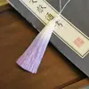 12cm cor degradê borla seção de borla tingida seda gelada pingente de leque marcador de página pingente de borla estilo antigo hanfu acessórios de abotoadura