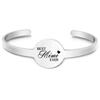 Pulsera acero titanio pulsera metal transfronteriza europea y americana regalo vacaciones familiares regalo Navidad grabado pulsera acero inoxidable