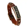 Aleación Minimalista Permisiva Retro Popular Europeo y Americano Arte Joyería de Cuero Pulsera de Cuero Genuino Accesorios para Hombres