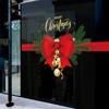 Decoração de Natal layout de cena de vitrine adesivos de janela atmosfera vestido laço vitrine adesivos eletrostáticos de vidro adesivos de porta