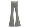 Pantalones acampanados con encaje puramente sensual para mujer, nuevo estilo de otoño 2025, patchwork de talle alto, corte ajustado, ligeramente acampanados, pantalones largos casuales