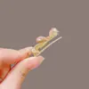 Pinza para el Cabello de Pato de Vidrio de Seda Rosa Exquisita de Gama Alta Pinza para el Flequillo Pinza Lateral Pinza Lateral Adorno para el Cabello