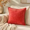 Capa de Almofada Chenille Veludo Luxo Leve, Almofada Grossa Cor Sólida, Almofada Decorativa para Sofá de Sala de Estar, Almofada para Ambiente de Casa de Temporada
