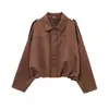 Bestseller de AliExpress al por mayor ZA Ropa de mujer transfronteriza europea y americana Chaqueta bomber con efecto texturizado de gamuza