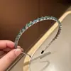 Diadema de Cristal con Forma de Flor de Cuatro Hojas para Mujer de Verano Super Brillante Cristal de Vidrio Transparente Delgada de Lujo Ligero Accesorios para el Cabello Estilo Coreano
