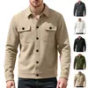 Chaqueta cárdigan lisa casual para hombre, chaqueta de trabajo a cuadros para primavera y otoño talla europea, chaqueta para hombre transfronteriza