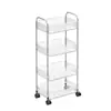 Carrito pequeño transparente, estantería de pie para sala de estar y dormitorio, para guardar bocadillos, libros y artículos varios, multicapa y móvil